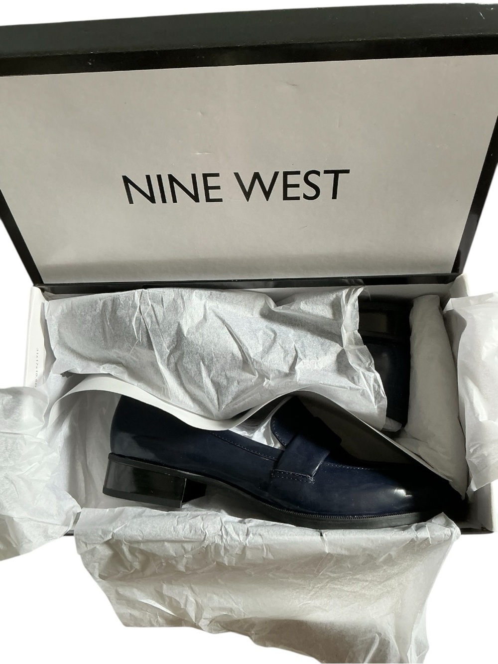 Nine West Women’s Dark Navy Patent Leather Slip-On Loafers - Picture 3 of 8